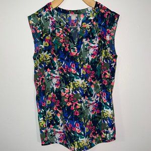 J. Crew Sleeveless Floral Top